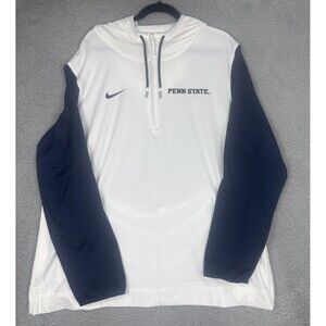 Penn State Nittany Lions Jacket Mens XL White NCAA Nike 1/4 Zip Hoodie
